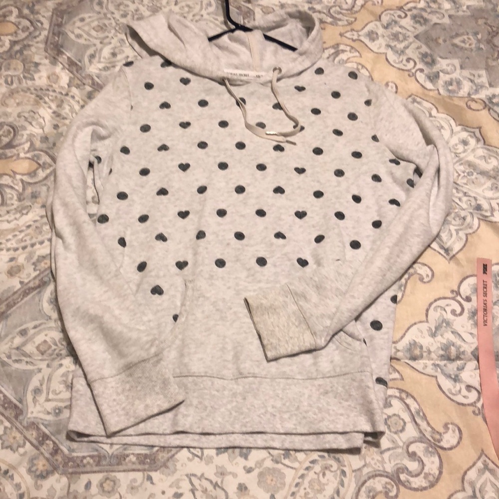 Victoria‘s Secret Gray polka fleece hoodie